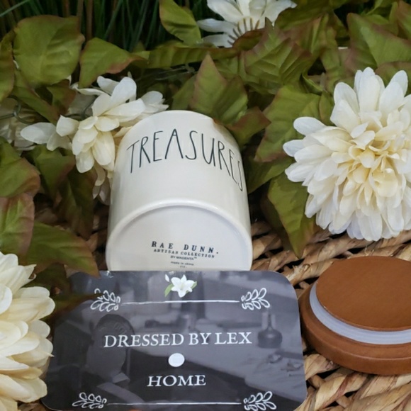 NWT HTF Rae Dunn TREASURES Wood Lid - Picture 3 of 6